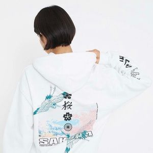 Urban Outfitters White Cherry Blossom Hoodie